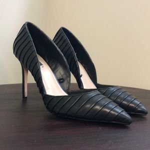 ZARA Black Pleated Leather Pumps 42/11